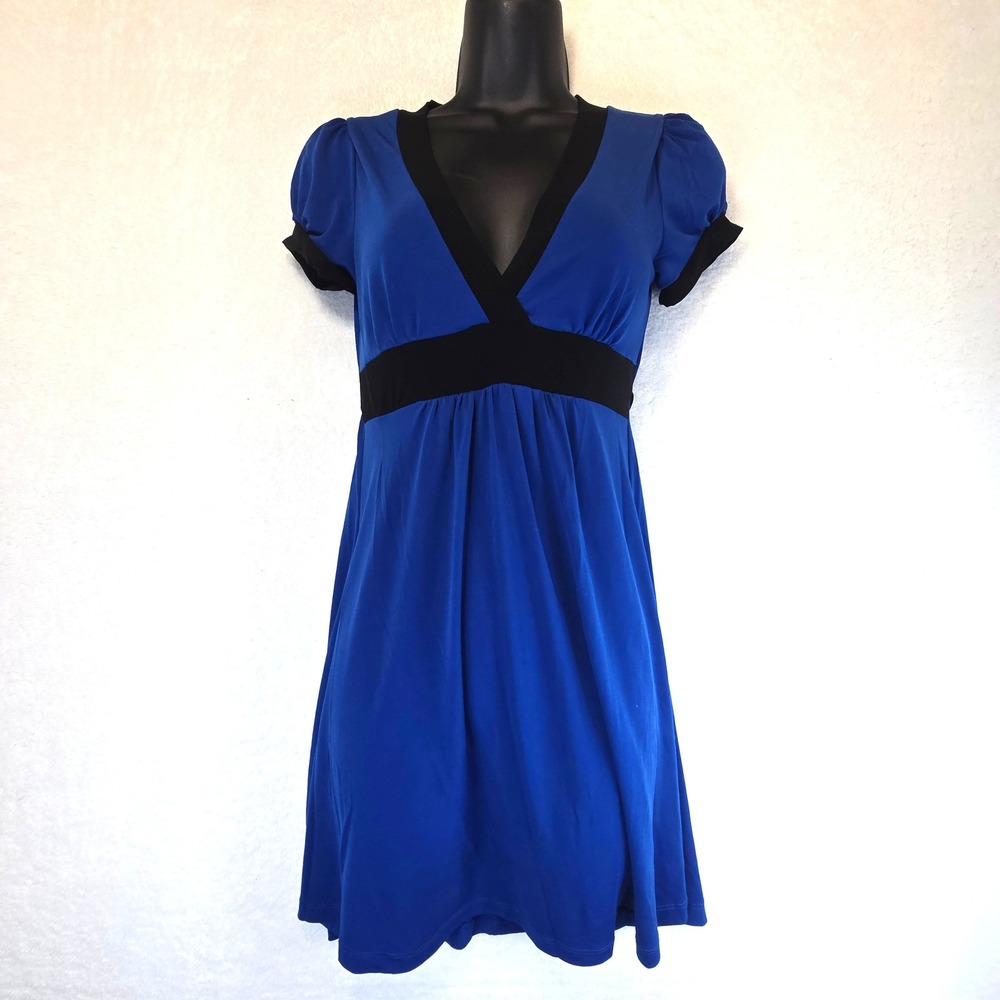 Vintage 90s Wet Seal Mini Dress Royal Blue Empire Waist Whimsigoth Women Small